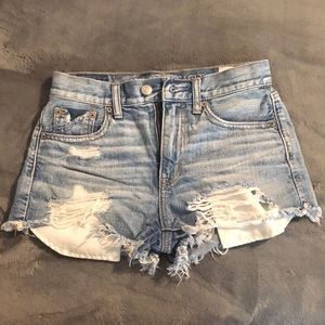 American Eagle Hi Rise Distressed Jean Shorts
